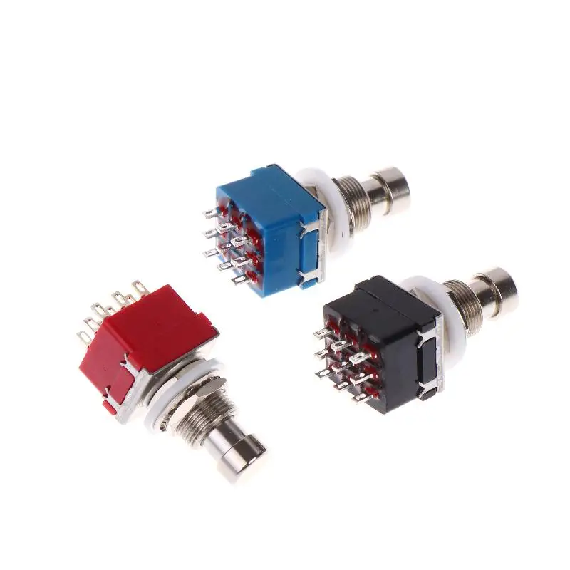 [ZY]1/3Pcs 9 Pin 3PDT Latching Guitar Switch Button Direct Conversion Switch Guitar Effects Pedal Box Stomp Foot True Bypass[ZY]