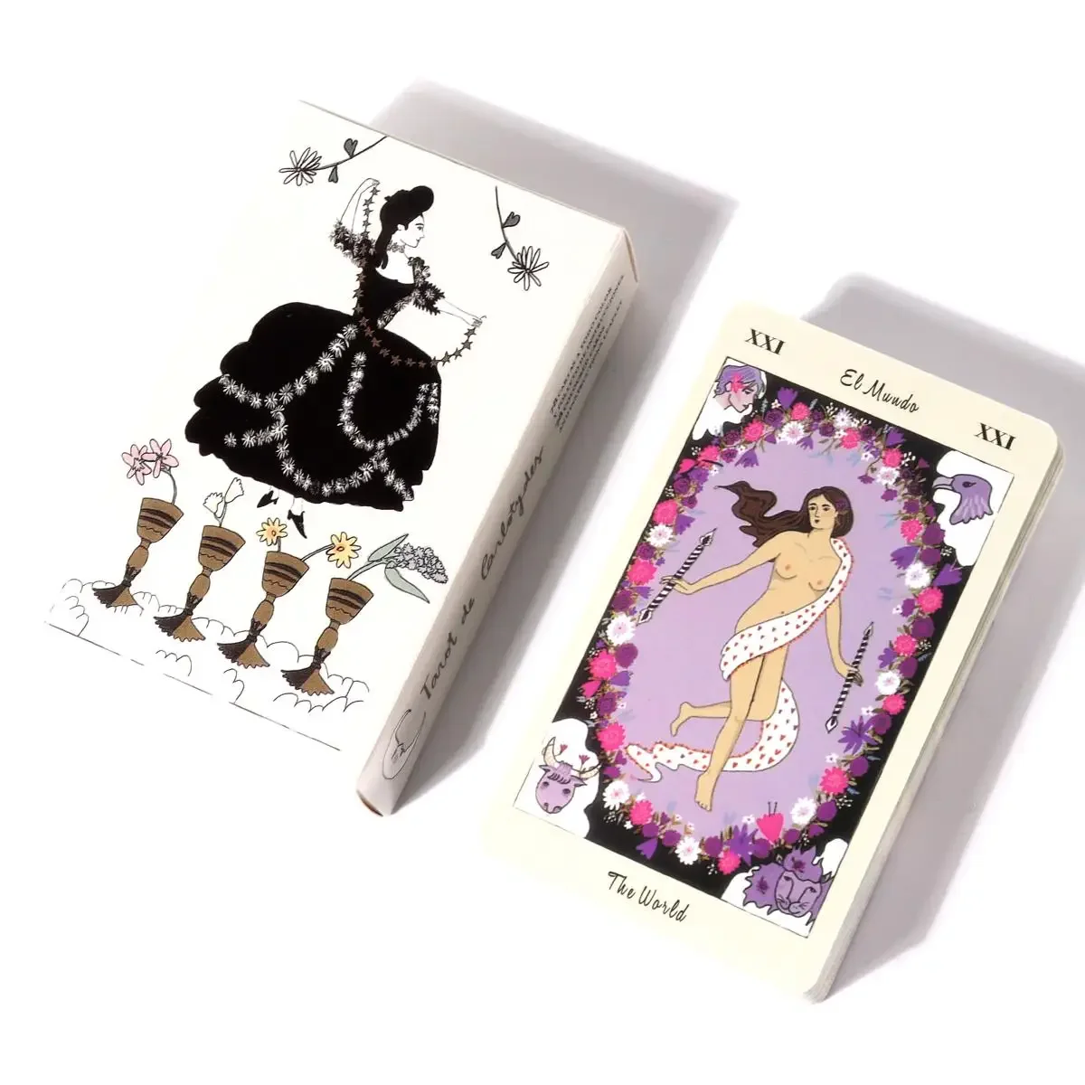 10.3*6cm Tarot De Carlotydes Cards Poker Size Divination Fortune Telling Tarot Cards Deck 78 Pcs Cards