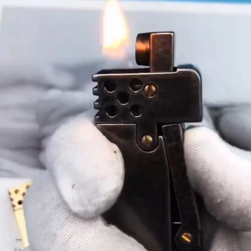 

Retro Vintage Windproof Metal Lighter Side Press Flint Torch Cigarette Lighter for Men's Smoking Gift Cigarette accessories Tool