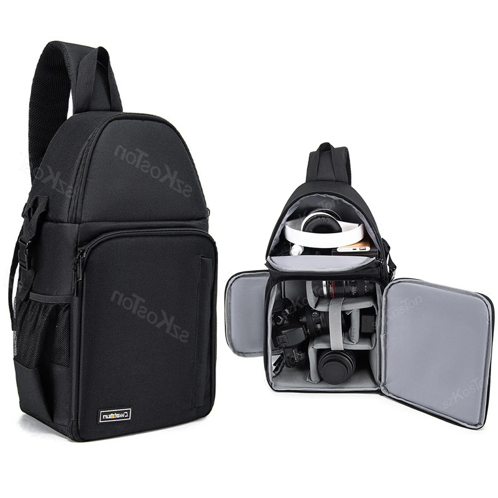 

Portable Single Shoulder Camera Bag Multi-functional Capacity Backpack Waterproof Photography DSLR Lens Bags Black