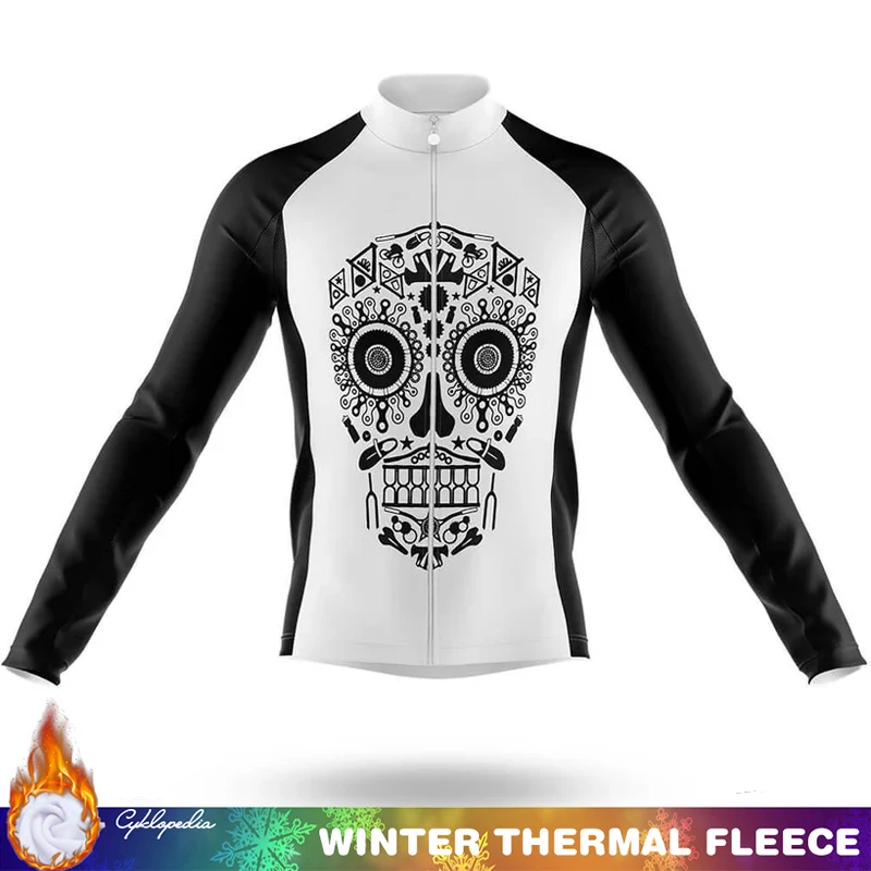 Mountain Bikes Fleece Jersey Cycling SKULL Mens Clothes Winter Thermal Uniform Man Outfit Clothing Men Bicycle Ciclismo Hombre