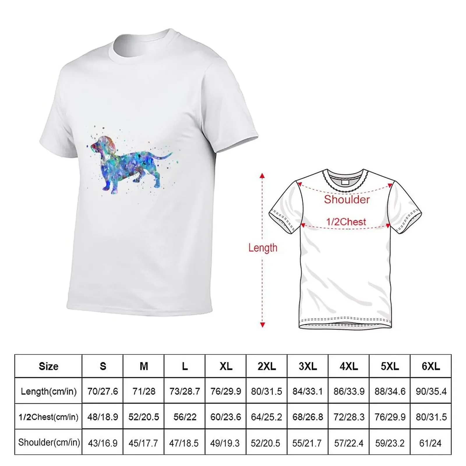 Dachshund, Dachshund watercolor, Dachshund art T-Shirt funny gifts for a boy plus size tops vintage t shirts mens clothing