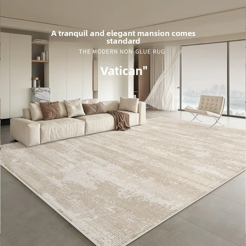 Alfombra impermeable para sala de estar llena de terciopelo circular, se puede limpiar en el suelo grueso del dormitorio y el hogar