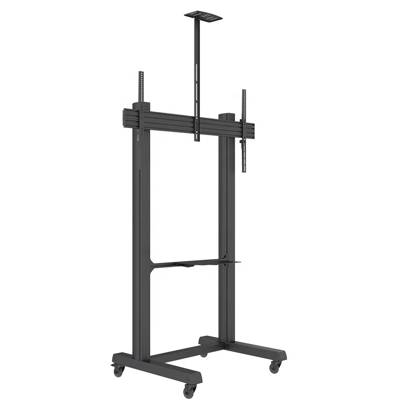 

High Loading Capacity TV Stand Trolley with Large Floor Support Super TV Mount & Cart Featuring DVD and Camera Shelf