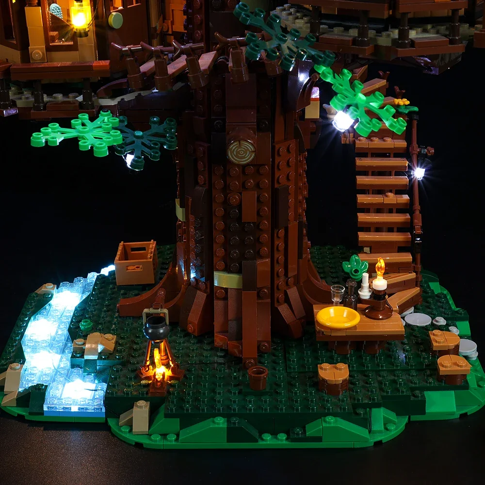 Lampe sans blocs de construction, éclairage pour maison dans les arbres, jouets DIY, cadeau uniquement, ensemble d'éclairage, 21318