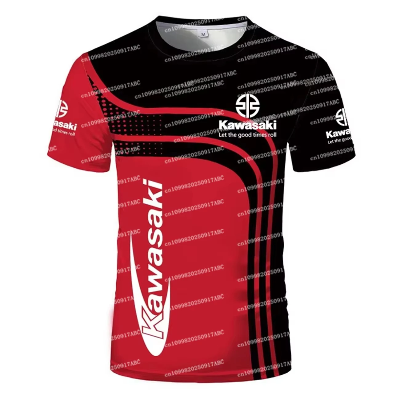 (كاواساكي) الصيف الرجال التي شيرت كاواساكي دراجة نارية سباق ثلاثية الأبعاد طباعة المرأة تي شيرت Y2K التجفيف السريع الرجال الملابس ملابس رياضية فضفاضة #4