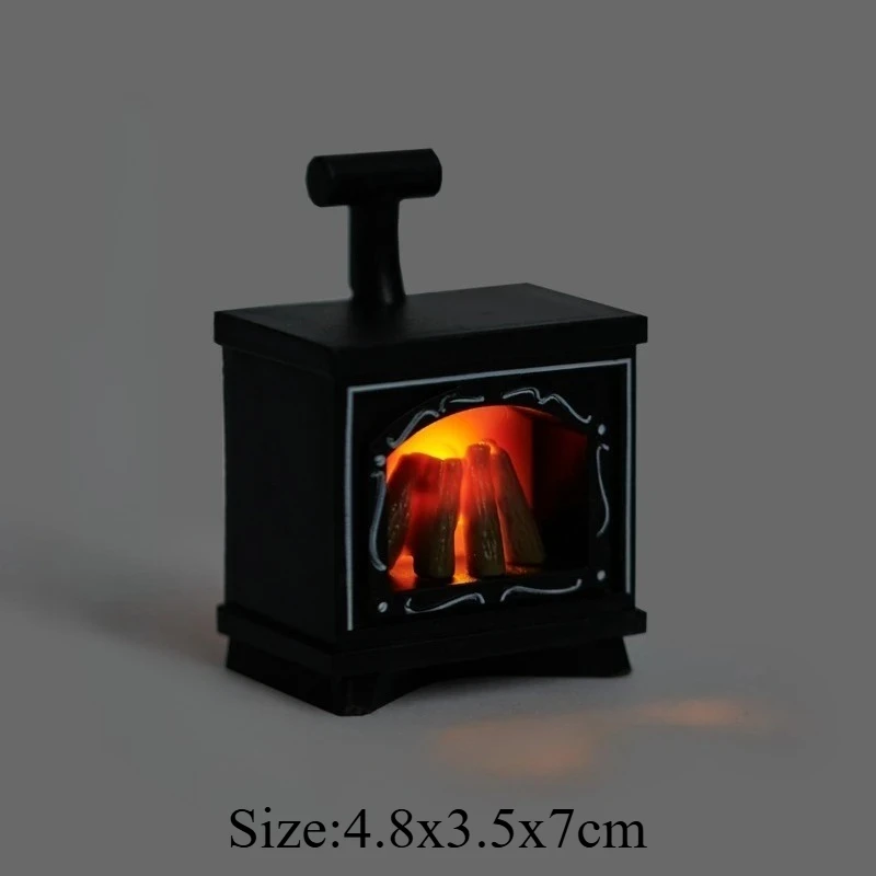 1PC Fireplace Design Luminescent Night Light Hearth Inspired Glowing Holiday Illumination Gift LED Vintage Fireplace Decoration
