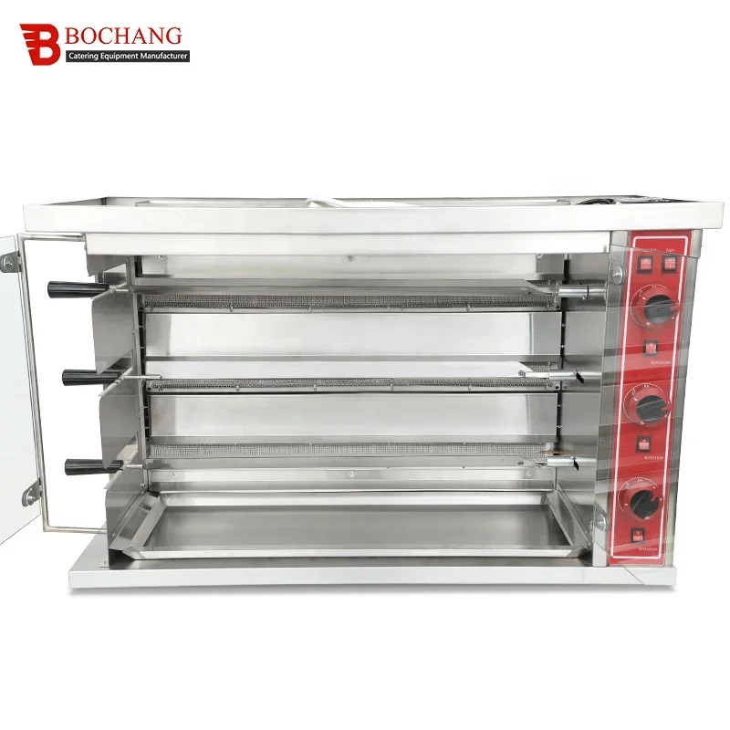 Wholesale Price Manufacturer Stainless Steel 3-Layer Gas Chikened Rotisserie Grill Chicken Rotisserie Oven