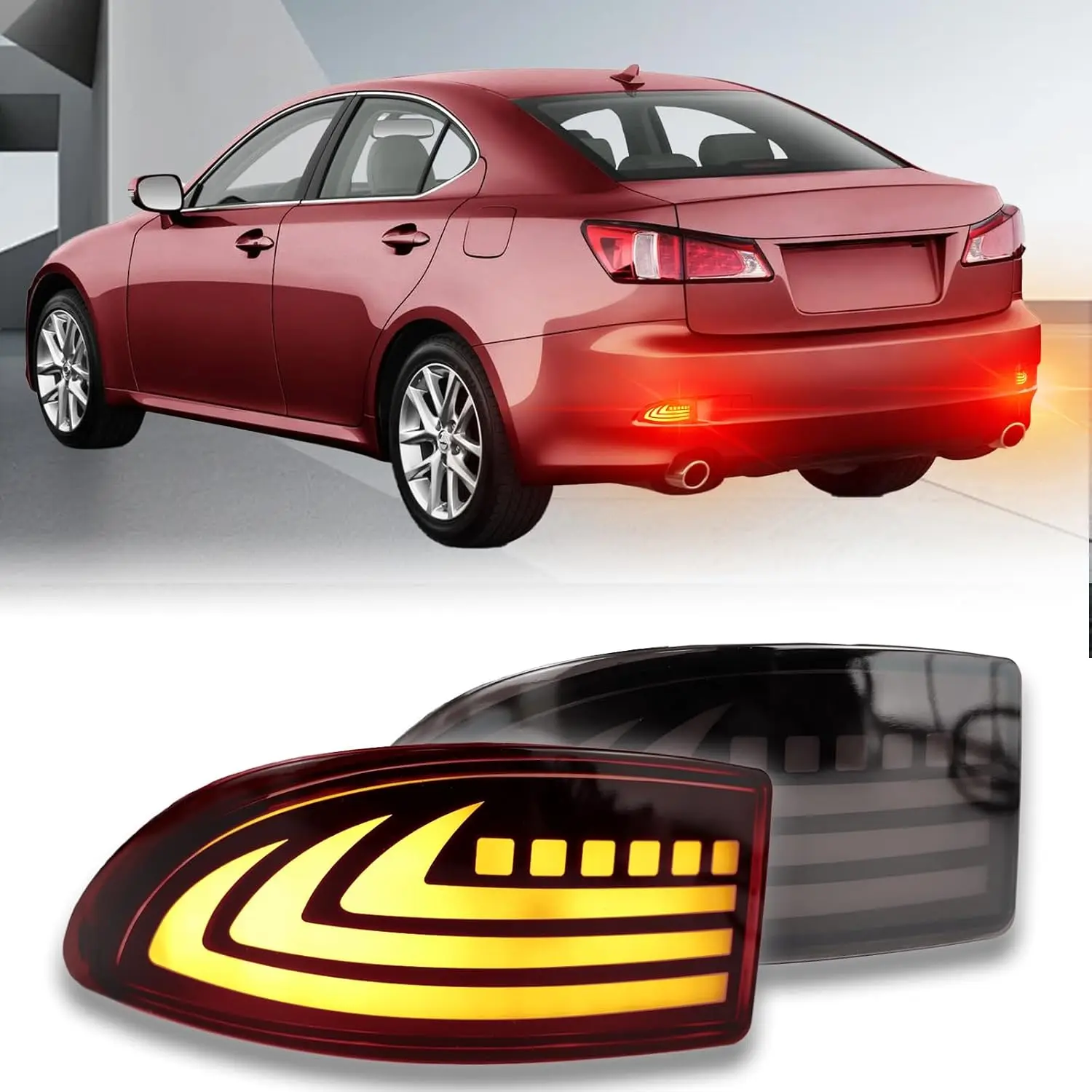 

LED Rear Bumper Reflectors for Lexus IS 2006-2012 (Smoked)