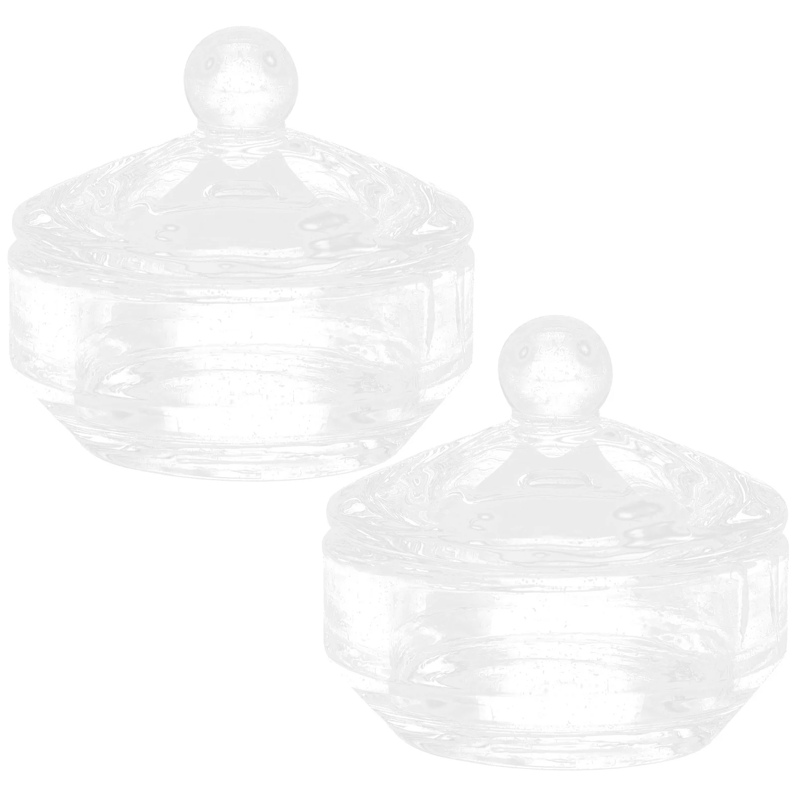 Gobelets à ongles en cristal, plat rond en verre pour porte-poudre acrylique, fournitures de manucure pour Nail Art, plat Dappen pratique, 2 pièces