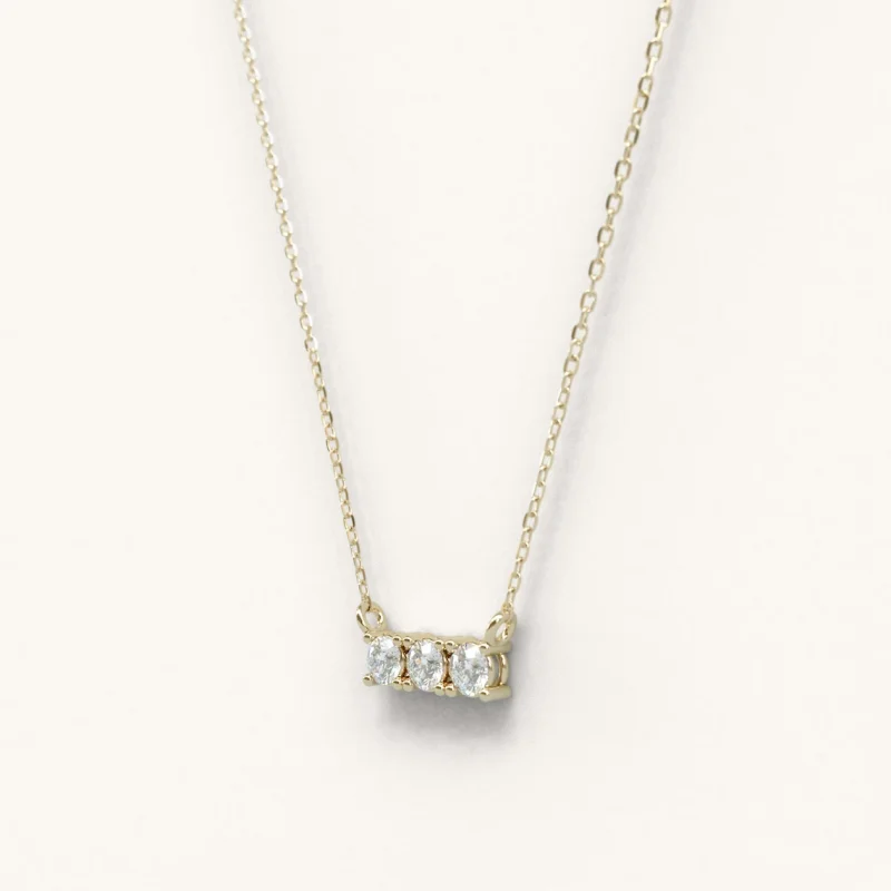 Halskette mit Anhänger aus 100 % Moissanit-Diamant für Damen, Rundschliff, 0,3 Karat, 3 Steine, Moissanit-Silber 925, Schmuck, Valentinstagsgeschenk