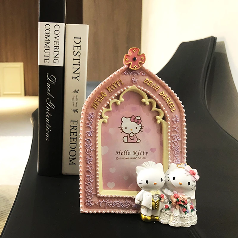 Original Lover Retro Cross Wedding Photo Frame Hello Kitty Wedding Lover Kitty Cross Resin Photo Frame Crafts Wedding Gifts