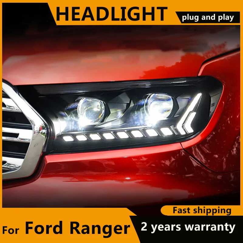 

Full Led Head Lamp for Ford Ranger Headlights 2016-2020 Everest LED Headlight LED Lens Dynamic turn signal DRL Auto Accessories