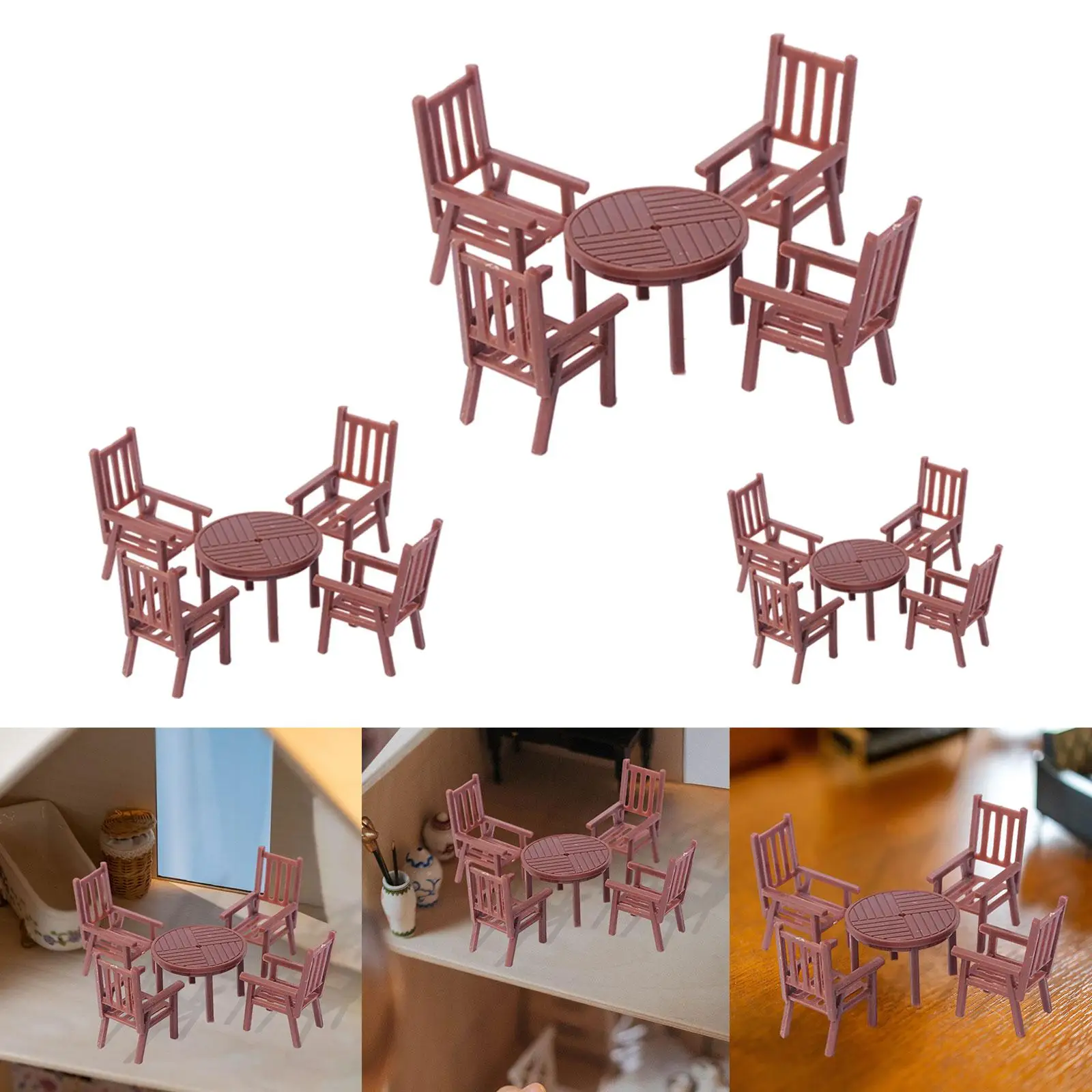 Mini-Schreibtisch- und Stuhlset, Modellzug, Eisenbahn, Architektur, Modellzubehör