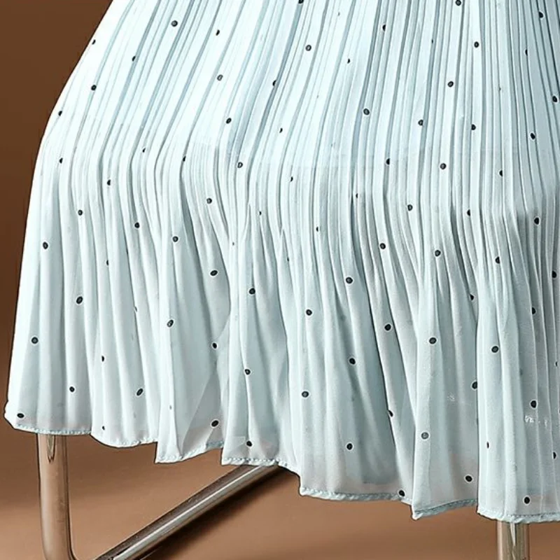 Pleat Women's Skirt Chiffon Fringe Tulle Mesh Skirts For Woman To Knees Length Pleated Clothes Y2k Casual Offer Youthful Emo V