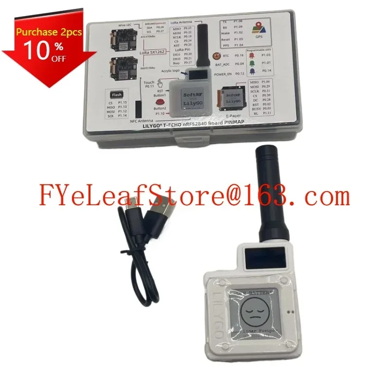 T-echo SoftRF Meshtastic BME280 sıcaklık basınç sensörü NRF52840 62 62 433/868/915MHz modülü LORA 1.54 e-kağıt BLE - 868MHZ T