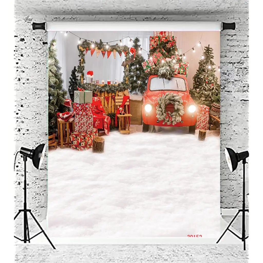 

SHUOZHIKE Christmas Tree Photography Backdrop Snow Gift Party Decor Kids Banner Background Holiday Photo Studio Prop DN-07