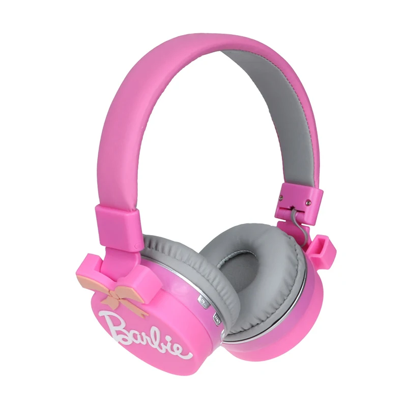 Barbie Wireless Bluetooth Headphone Y2K Pink 3D Stereo Headset Ladies Head-Mounted Bluetooth Music Headset Present Girl's Gift