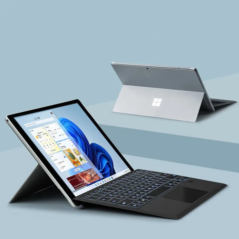 Keyboard Bluetooth magnetik untuk Microsoft Surface 3/4/5/6/7, lampu latar 7 warna, tiga pengaturan kecerahan, daya tahan baterai yang lama.