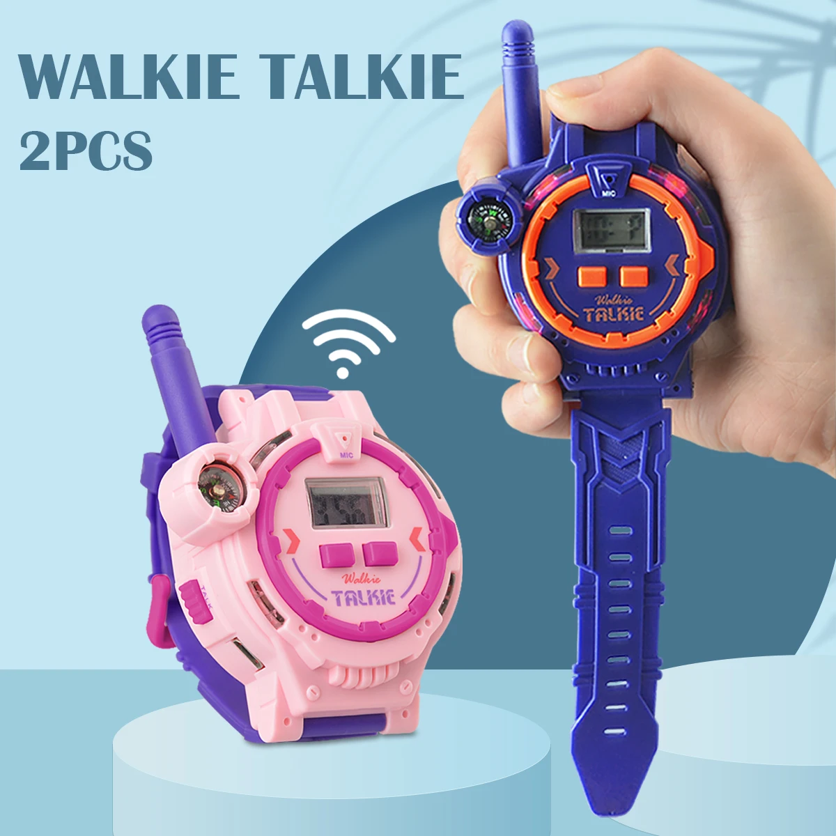 2Pcs Electronic Walkie Talkie Watch Toys, Creative Rechargeable Walkie Talkie With Compass Spying Gadgets Gifts for Kids