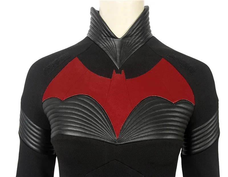 Feminino batwoman cosplay trajes kate kane roleplay macacão super-herói couro preto bodysuit manto peruca máscara roupas de halloween