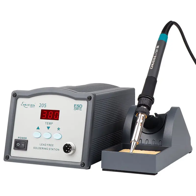 

Chuera 205 150W High Frequency Solder Station Lead-Free Digital Display Password Temperature Lock Auto Sleep Soldering Machine