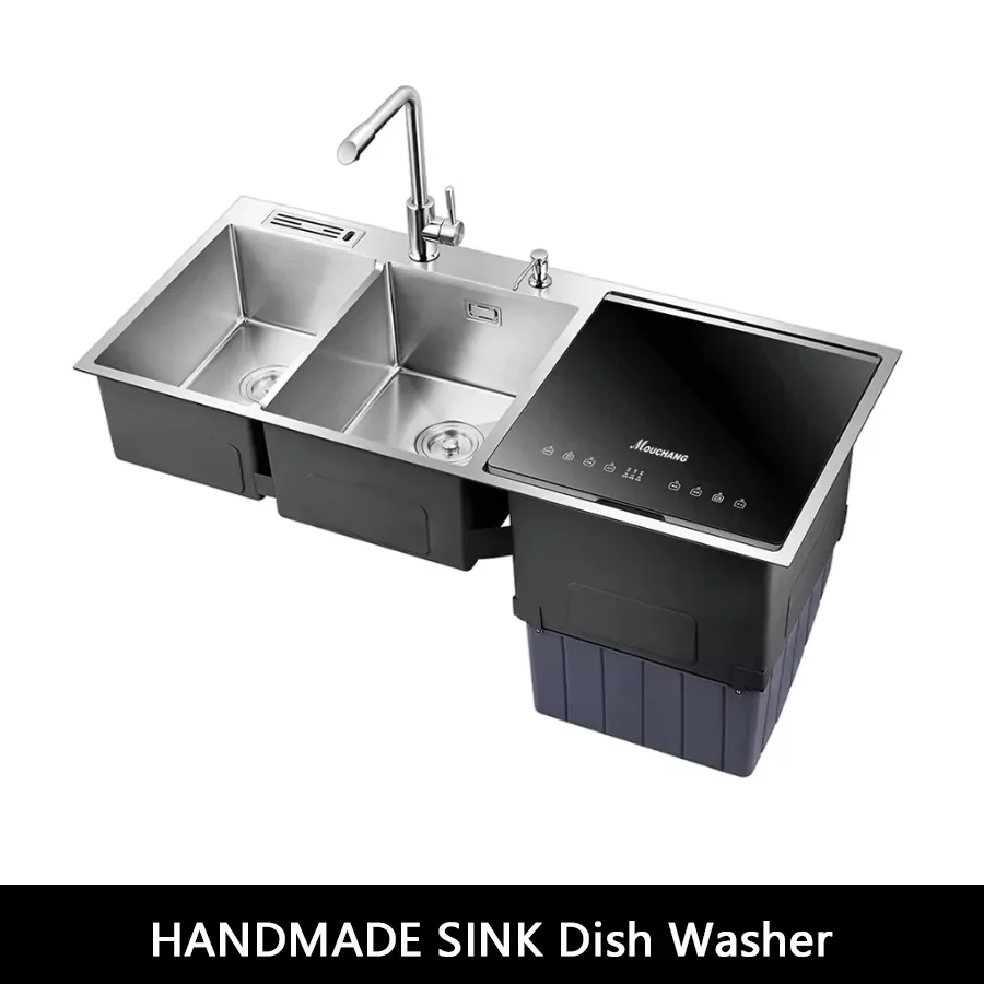 New Technology Single Nano Black Hidden Digital Smart Kitchen Sink Handmade Undermount Dishwasher Compatibility