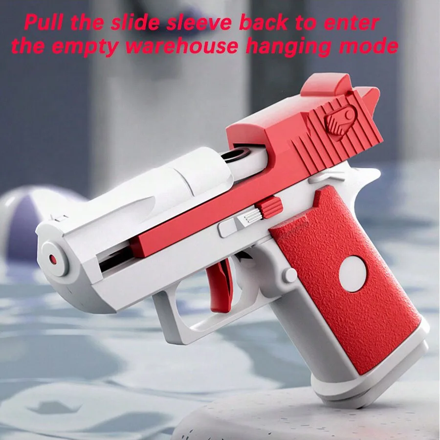 Kids Summer Mini Desert Eagle Mechanical Continuous Firing Water Gun Small Pistol Outdoor Beach Pool Toys Shoot Water Guns Gifts