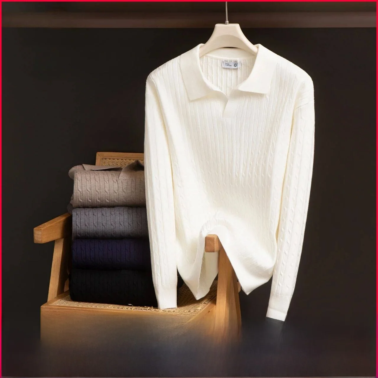 

Busin повседневный трикотаж, мужской базовый слой, свитер с воротником, зимнее Новое поступление, мягкое акриловое волокно, стандартная посадка, модный