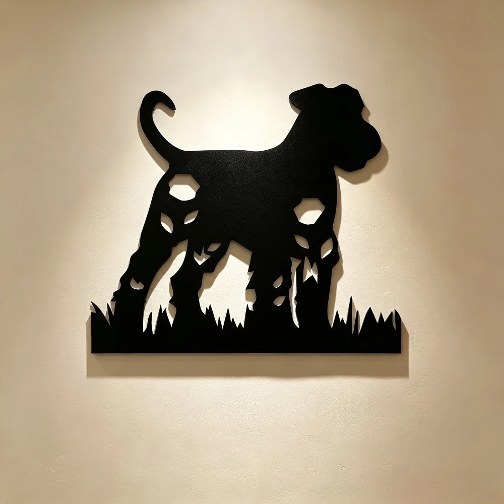 CIFBUY Dog Sculpture Metal Wall Art Iron Hound Silhouette Rustic Black White Decor For Garden Yard Home Creative Gift For Dog