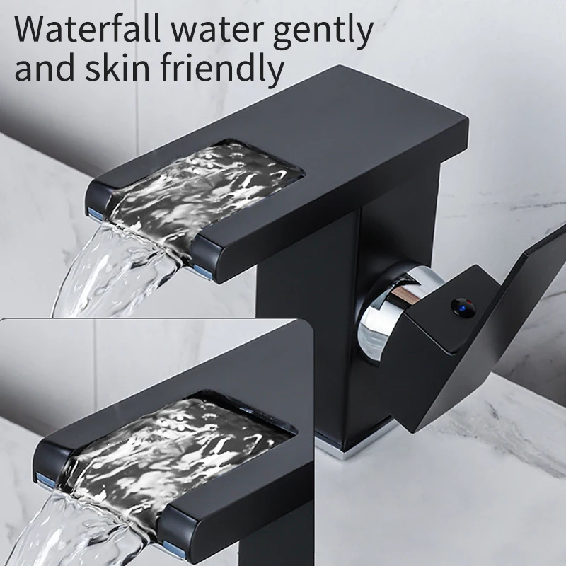 

Cold and hot water mixer bathroom sink tap high-quality faucet sanitary ware brass waterfall tap