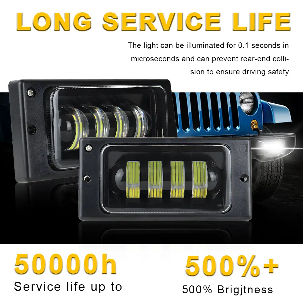 Car LED Fog Light Assembly Square Fog Passing Headlight Waterproof 12V 6000K White Cars Front Fog Lamp For Lada 2010 -2017 view 6