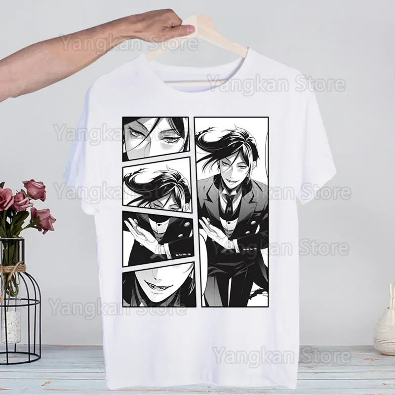 Black Butler Harajuku Men's tshirt Printed Unisex Short Sleeve t shirt Casual T-shirt Male Streetwear Tops - view 4