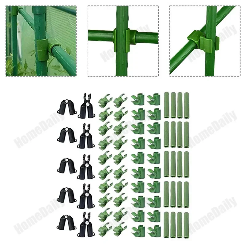 70pcs  Adjustable Plant Garden Trelli Connector Buckle Clips Awning Pillar Plant Grafting Stake Connector Greenhouse Fixed Clip
