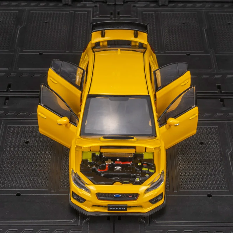 1:32 Subaru STI puertas de coche modelo de carreras de aleación y capó de motor, el maletero se puede abrir como regalo de cumpleaños para niños