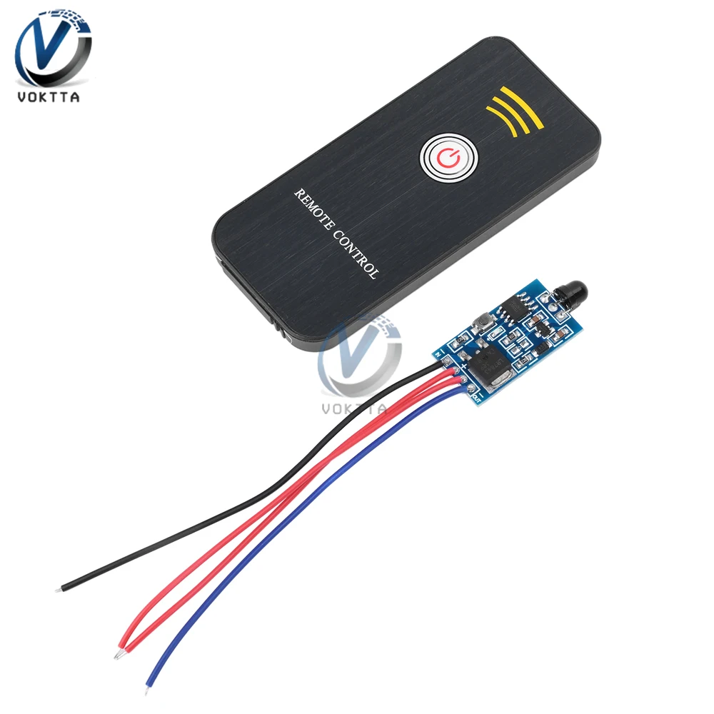 DC2.5V-5V DC5V-24V One Key Switch Infrared Remote Control Receiver Module Learning Type Code Remote Control Transmitter Receiver