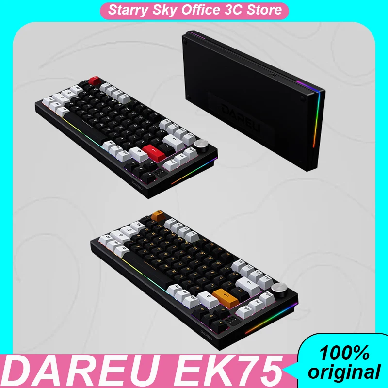 Dareu EK75 CNC Magnetic Axis Keyboard Aluminum Alloy 8k Low Latency RT Adjustable Multi Functional Knob Custom Gaming keyboard