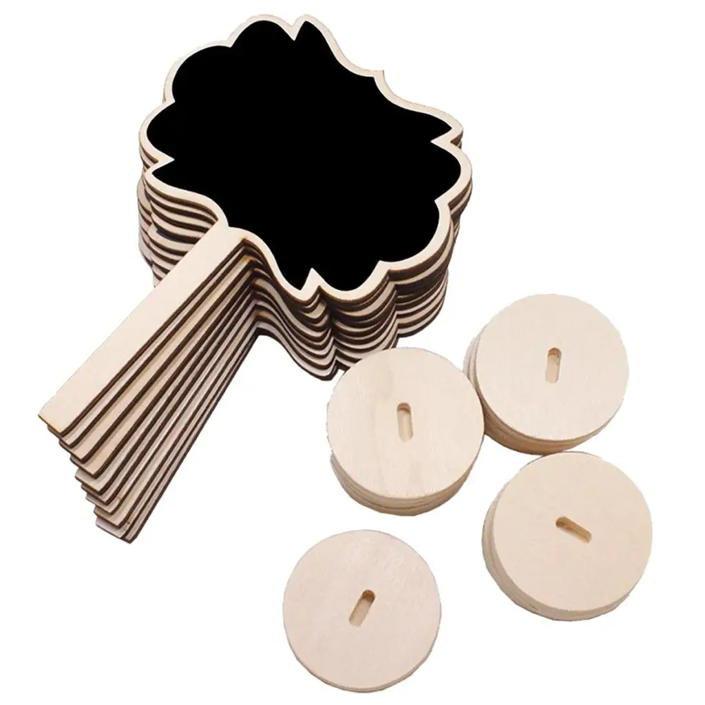 Packung mit 10 Stück, Mini-Rechteck-Tafel mit Ständer für Message Board-Schilder