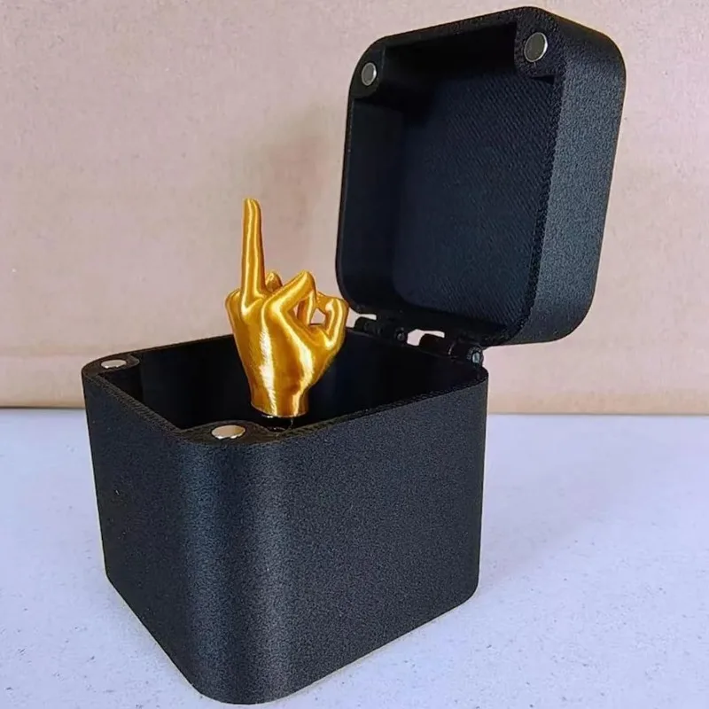 Dedo médio em uma caixa novidade mordaça brinquedos piadas práticas criativo enviar para amigos engraçado e criativo adultos presentes novidades