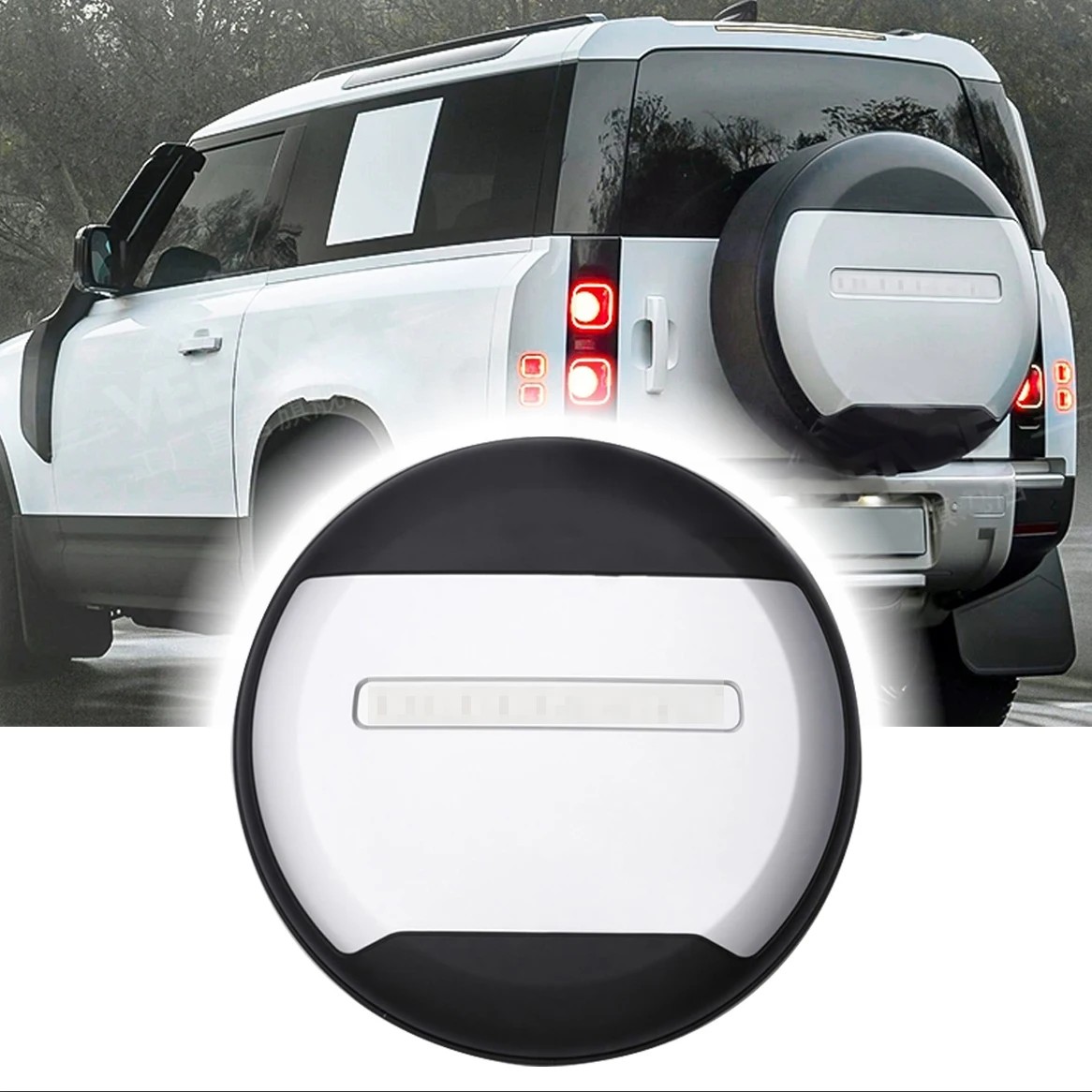 Fuji White Series Spare Tire Cover fits for Land Rover Defender 110 90 130 2020-2024 ABS Spare Tyre Wheel Cover Protector