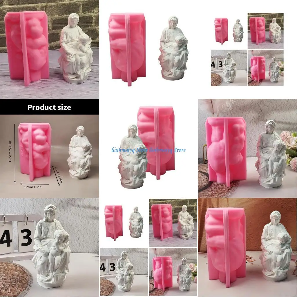 

573B Silicone Mold for Mother and Child Sculpture Desktop Ornament Mould Jewelry Tool