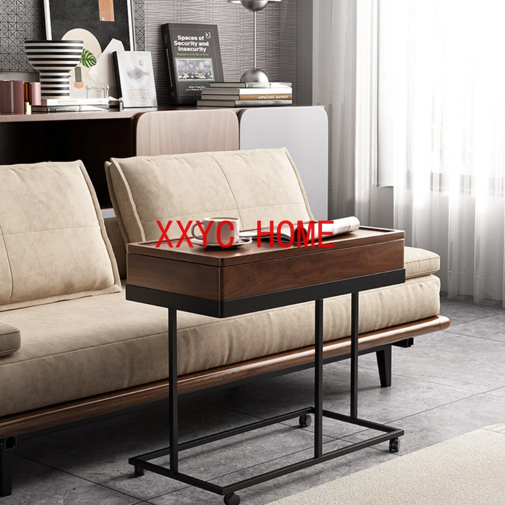 Light Luxury and Simplicity Living Room Removable Side Table Walnut Colors