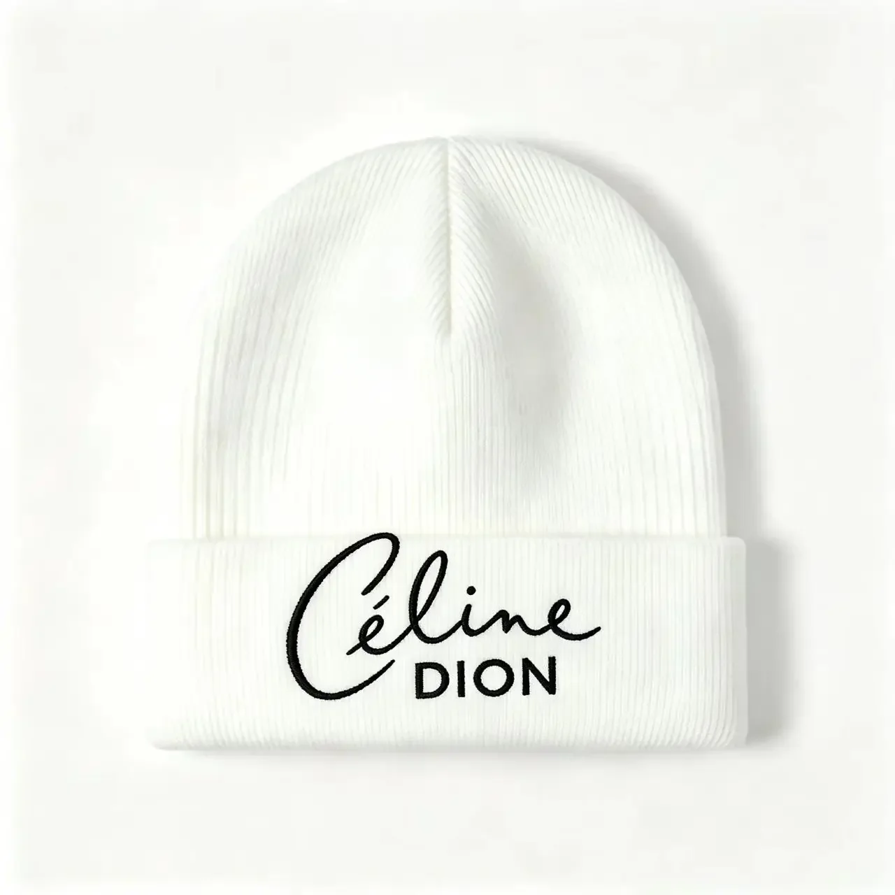 2026 New Celine Dion Print Beanie Unisex Streetwear Winter Warm Ribbed Knitted Hat Casual Skull Cap