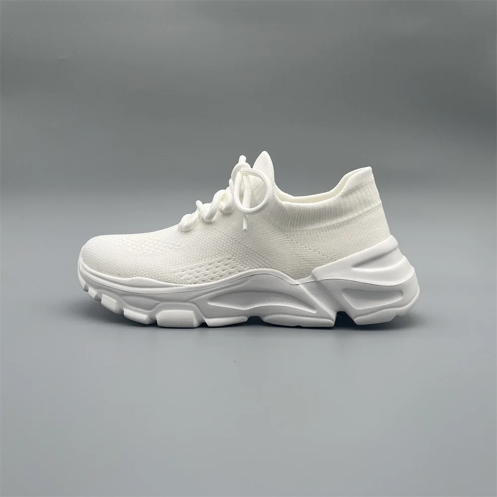 

White Running Shoes Unisex Autumn Breathable Mesh Lightweight Shock Absorption Soft Bottom Sneakers Women's Casual Shoes