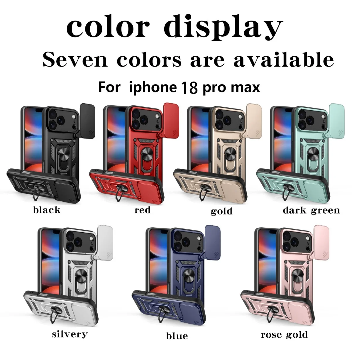 Shockproof Case for IPhone Air 18 17 16 15 Plus 14 13 12 11 Pro Max Magnetic Ring Stand Car Holder Camera Lens Protection Cover - view 6