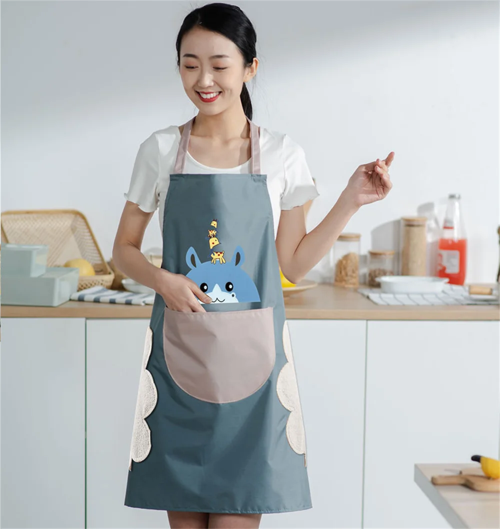 

Sleeveless Cartoon Apron for Kitchen, Oil-proof, Waterproof, Waist Wipe, Hand, Cooking Tools, Home Accessories
