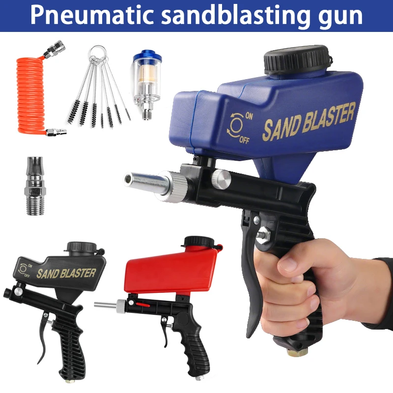 

Небольшой пескоструйный аппарат Пескоструйный аппарат для небольших проектов, металлическая поверхность для подготовки 90 фунтов на квадратный дюйм Пневматический портативный пескоструйный пистолет