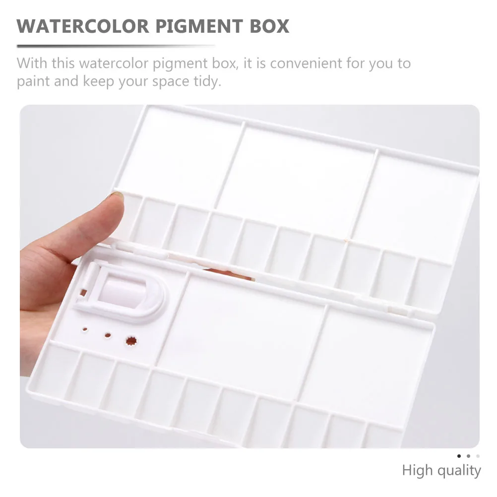 3pcs Folding Watercolor Pigment Box Plastic Art Paint Boxes Color Mixing Plates Durable Easy Clean Compartments Color Box Empty
