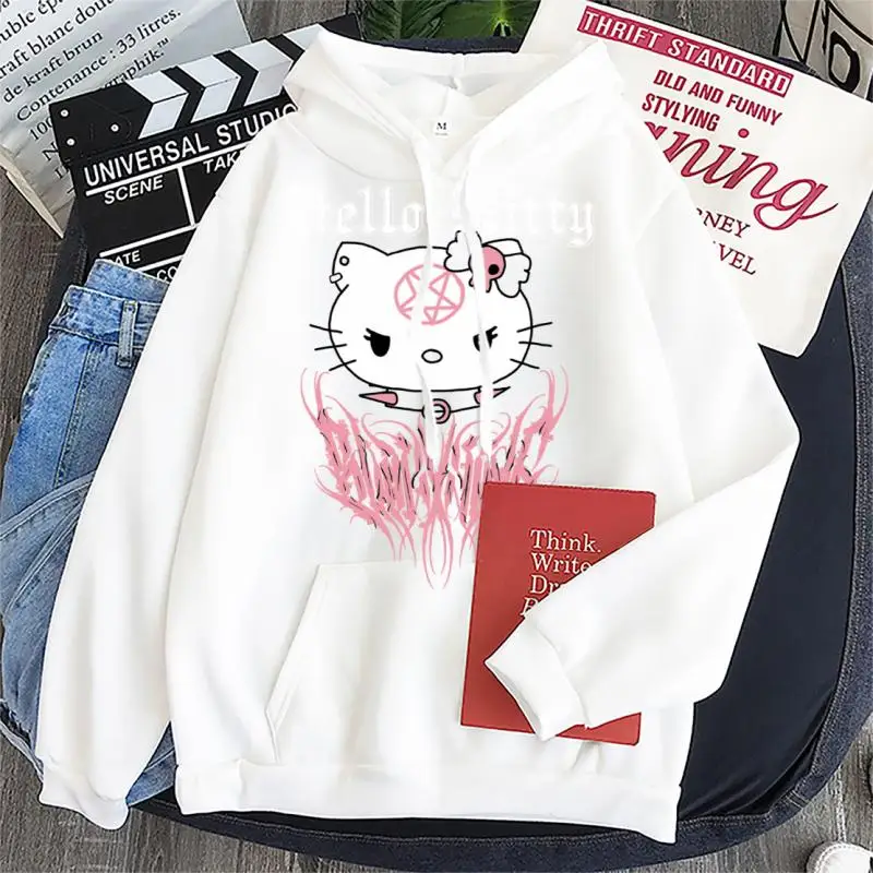 

Sanrio Genuine New Men's and Women's Sports Sweatshirt Jacket Hello Kitty Cartoon Cute Hooded Loose Casual Sweatshirt Gift