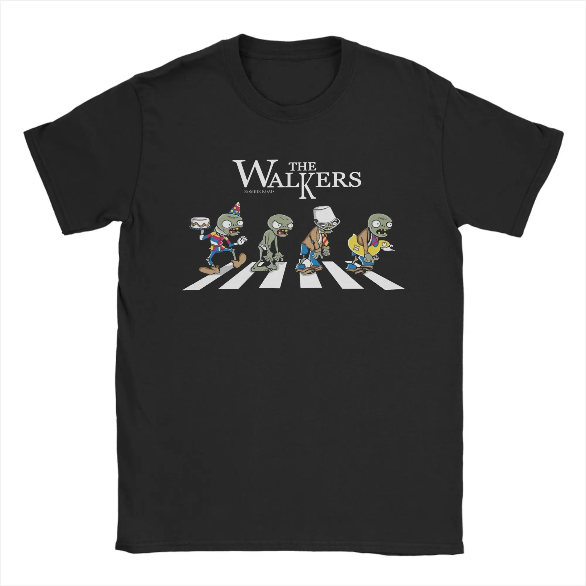 

Print The Walkers PVZ T Shirt Men O-neck Short Sleeve Clothes Cotton Summer Top Tee